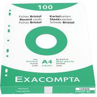 Astuccio da 100 schede bristol semplici perforate - Exacompta