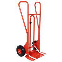 Carrello in acciaio - Ruote antiforatura - Pala fissa e pieghevole - Portata 250 kg