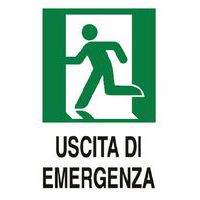 Cartello di emergenza - Uscita di emergenza a sinistra