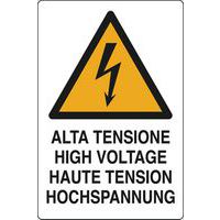 Cartello si pericolo - Alta tensione - High voltage - Haute tension - Hochspannung