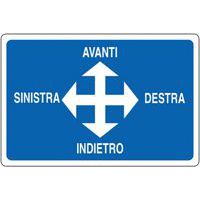 Cartello di indicazione - Avanti indietro sinistra destra