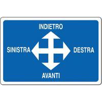 Cartello di indicazione - Indietro avanti sinistra destra