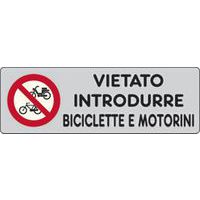 Targhetta per interni - Vietato introdurre biciclette e motorini