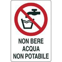 Cartello di divieto - non bere acqua non potabile