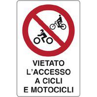 Cartello di divieto - Vietato l'accesso a cicli e motocicli