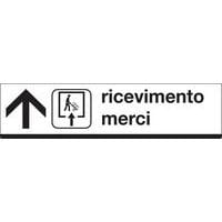 Cartello di indicazione - Ricevimento merci (con freccia avanti)