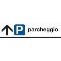 Cartello di indicazione - Parcheggio (con freccia avanti)