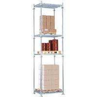 configurazione di una scaffalatura Manurack comprendente, dal basso in alto:- 1 scaffalatura Manurack (1 ripiano + 4 piedi)- 4 supporti di altezza 2.100 mm (opzionali)- 1 scaffalatura Manurack (1 r