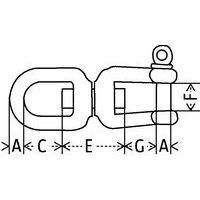 A = Diametro astaC = Altezza utile anelloE = Lunghezza fissaggioF = AperturaG = Altezza utile