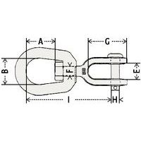 A = Altezza utile anelloB = Larghezza utileE = AperturaG = Altezza utileH = Diametro fissaggio