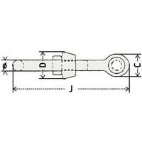 C = Spessore fuori tuttoD = SpessoreJ = Lunghezza fuori tuttoØ = Ø