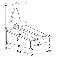 a1 = Profondità utilea2 = Profondità fuori tuttob2 = Larghezza min.b3 = Larghezza max. c = Altezza di costruzione min.e = Altezzaf = Larghezza fuori tutto