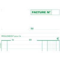 Blocchetto Fatture, 21 x 13,5 cm, con 50 foglietti di carta autocopiante in duplice copia