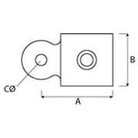 Dimensioni del tubo	A        B      CØ 27 mm         56      39    10Ø 42 mm         75      45    10Ø 48 mm         75      45    10