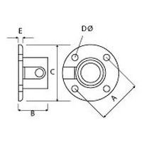 Dimensioni D E A B C Ø 27 mm 	7 	4 	63 	48 	81 Ø 42 mm 	9 	6 	75 	51 	98 Ø 48 mm 	11 	6 	85 	54 	112