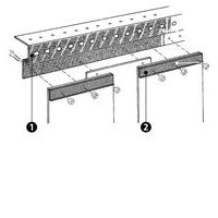 1 - supporto di fissaggio su arresto (su parete ) o sotto architrave (sotto il soffitto)2 - lotto di controsupporti con viti zincate