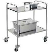 Carrello in inox - 2 ripiani - Portata 60 kg