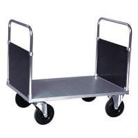 Carrello con pannello rivestito in acciaio galvanizzato - Portata 500 kg - 2 sponde