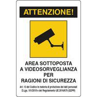 Cartello di videosorveglianza - Attenzione area sottoposta a videosorveglianza