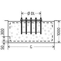 Ø DL - base ØG - piastra di fissaggio lunghezza