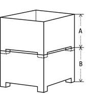 A = altezza prodotto smontatoB = Altezza totale