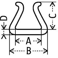 - A: larghezza utile- B: larghezza totale- C: profondità utile- D: spessore