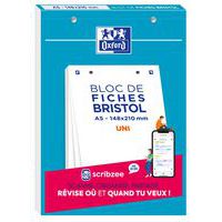 Blocco bristol 148x210 30 schede perforate universali bianco - Oxford