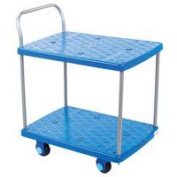 Carrello in plastica con 2 ripiani - Carico 150 kg - Manutan Expert