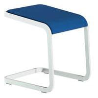 Sgabello ergonomico basso con base bianca C-Stool