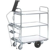 Carrello con scala - 3 ripiani - Portata 300 kg