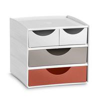 Mini cassettiera MyCube 3-211 bianco, sabbia, terracotta - CEP