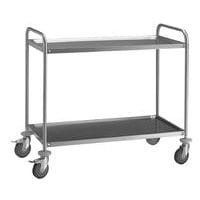 Carrello in acciaio inox AISI 201 con ripiani fissi - Portata 80 kg