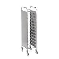 Carrello Inox AISI 304 portavassoi GN - EN - 2 lati