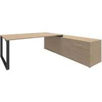 Scrivania L180xP100 cm su console destra 200x60 cm