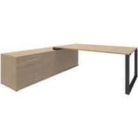 Scrivania L180xP100 cm su console sinistra 200x60 cm