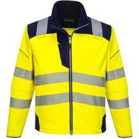 Giacca Softshell ad alta visibilità PW3 giallo/blu navy - Portwest