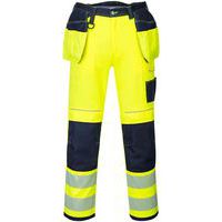 Pantaloni di sicurezza PW3 giallo/blu navy - Portwest