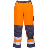 Pantaloni da lavoro Lyon ad alta visibilità arancione/blu navy - Portwest