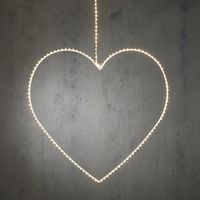 Decorazione natalizia a cuore, led bianco con timer