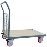 Carrello con sponda fissa a griglia, Rotella Ø: 150 mm, Portata: 500 kg, Altezza totale: 950 mm