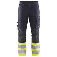 Pantaloni multinorma in tessuto inerente stretch blu marina/giallo fluo - Blåkläder