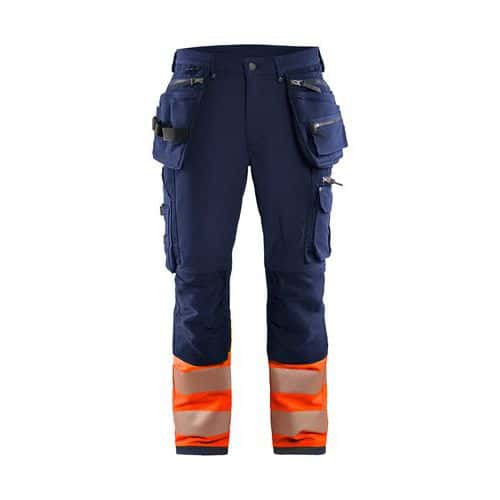 Pantalone alta visibilità stretch 4D arancione fluo marino - Blåkläder