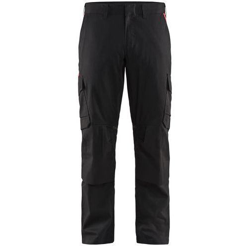 Pantaloni per industria con tasche porta-ginocchiere nero/rosso - Blåkläder