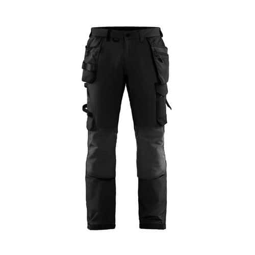 Pantaloni artigianali stretch 4D nero/grigio scuro D108