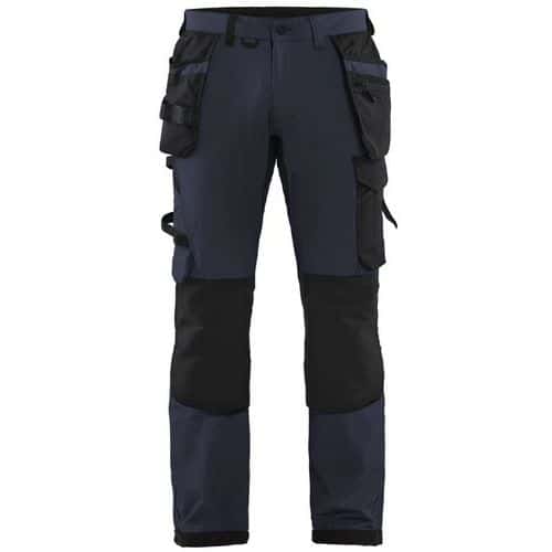 Pantaloni da artigiano stretch 4D blu scuro/nero - Blåkläder