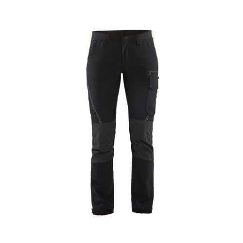 Pantaloni da lavoro stretch 4D donna nero/giallo fluo - Blåkläder