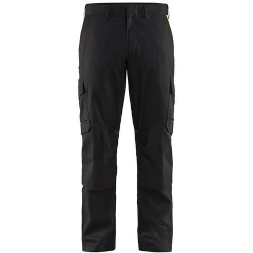 Pantaloni per industria con tasche porta-ginocchiere nero/giallo fluo - Blåkläder