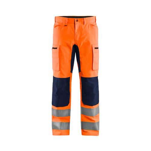 Pantalone elasticizzato alta visbilità arancione fluo/blu - Blåkläder