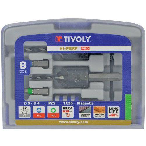 Punte per legno-3 punte con fresa a 90° Quick Change-Tivoly