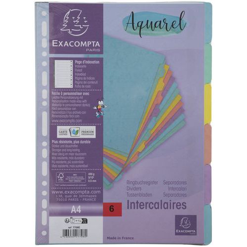 Intercalari in cartoncino lucido (set di 25 assortiti) - Exacompta